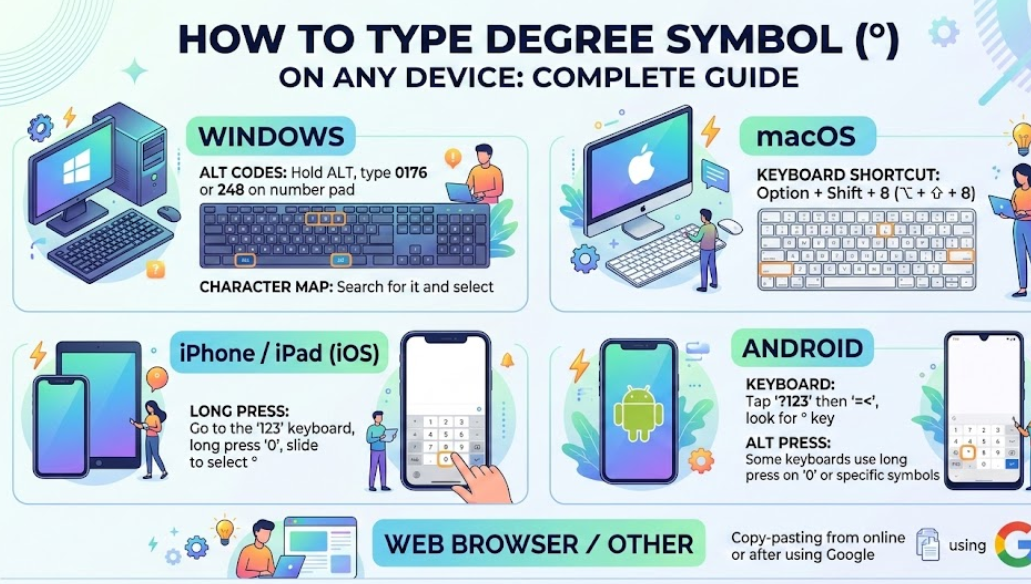 How to Type Degree Symbol