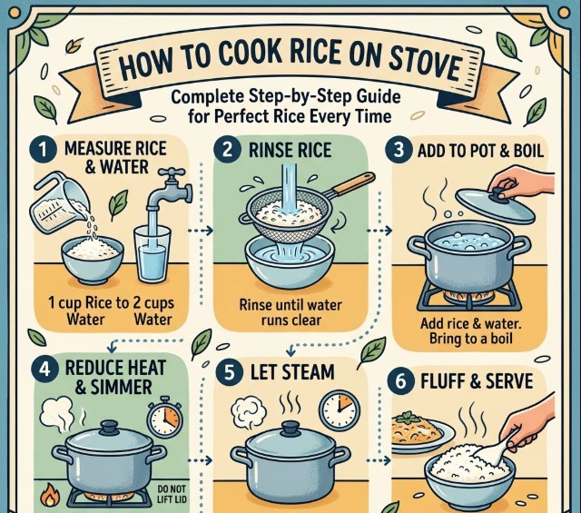how to cook rice on stove